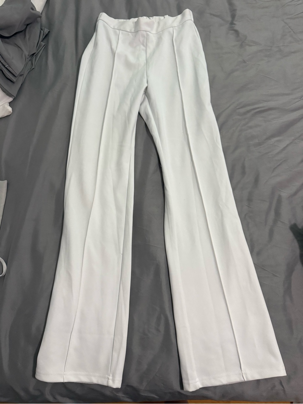 SHEIN White High-Rise Wide Leg Ponte Trousers